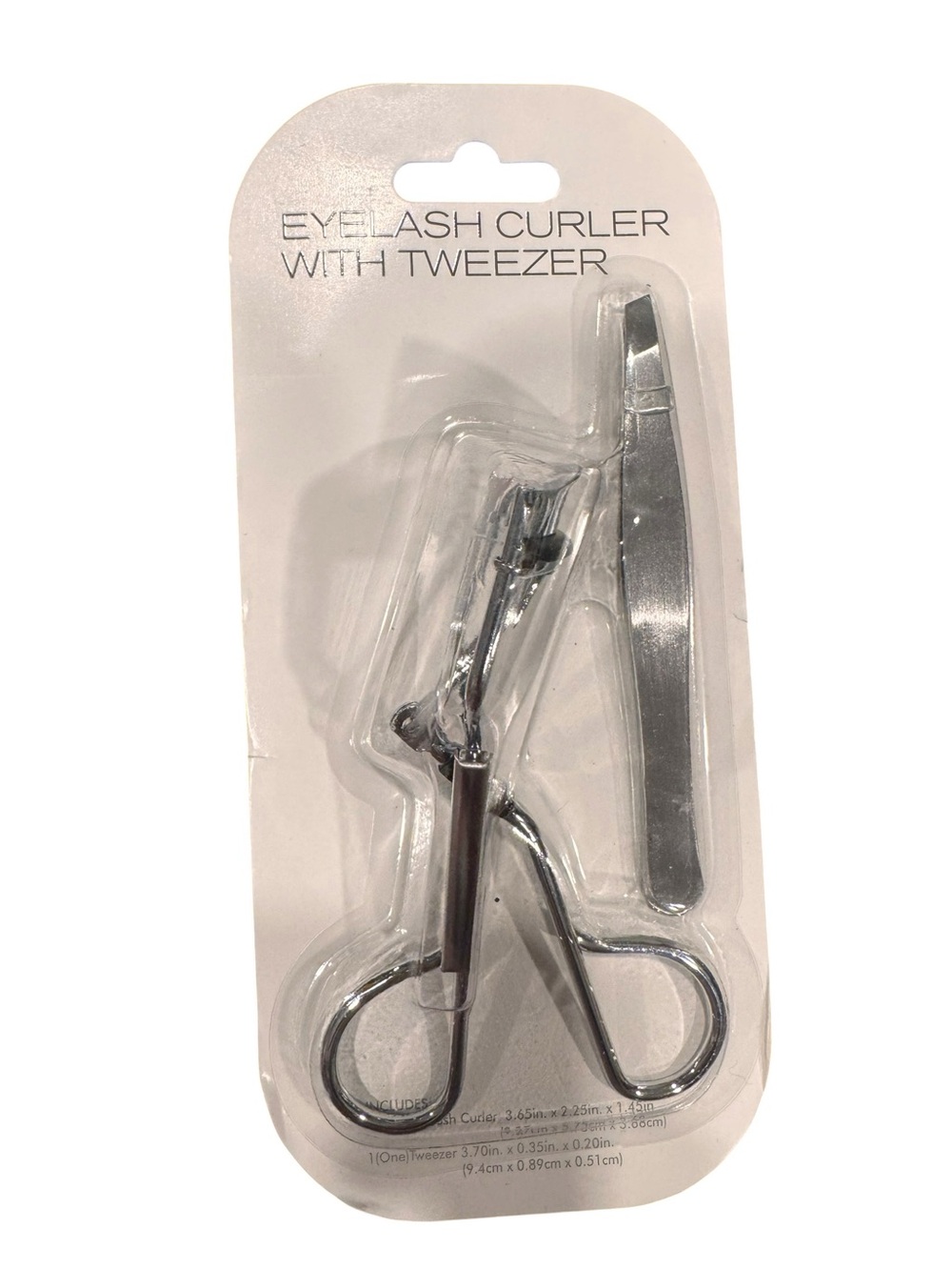 Eyelash Curler & Tweezer Set - Silver